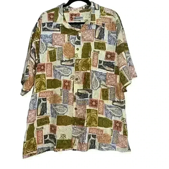 Sportif Size XL 100% Cotton Tropical Button Down Shirt Cruise Vacation Coastal - Picture 1 of 16